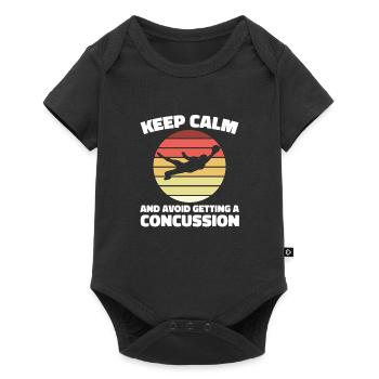 Staying calm and having a concussion - Baby Premium short-sleeve bodysuit - black - Front