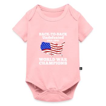 Deux fois champion invaincu de la Seconde Guerre mondiale 4. - Body à manches courtes Premium Bébé - rose - Devant