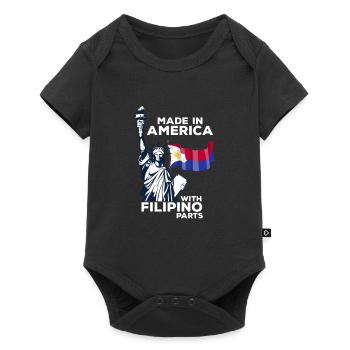 Made in America with Filipino parts - Baby Premium short-sleeve bodysuit - black - Front