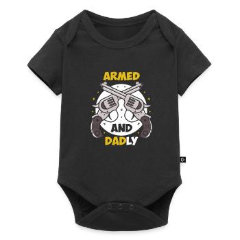 Armed and paternal Funny paternal fathers - Baby Premium short-sleeve bodysuit - black - Front
