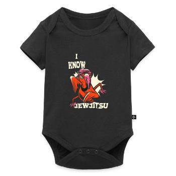 Ich kenne JewJitsu Tanz Horah Jiu Jitsu Rabbi - Baby Premium Kurzarmbody - Schwarz - Vorne