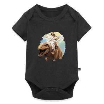 Cool Jesus Rides Dinosaur Funnier - Baby Premium short-sleeve bodysuit - black - Front