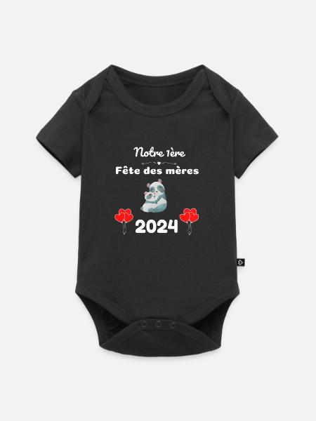 Body bébé maman 1ère première fête des mères 2024 - Body à manches courtes Premium Bébé - noir