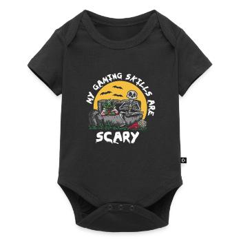 Meine Spielfähigkeiten Sind Gruselig Halloween - Baby Premium Kurzarmbody - Schwarz - Vorne