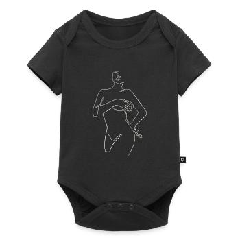 Line Art Drawn Woman with Hat Design - Baby Premium short-sleeve bodysuit - black - Front