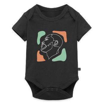 Line Art Drawn Woman with Hat Design - Baby Premium short-sleeve bodysuit - black - Front