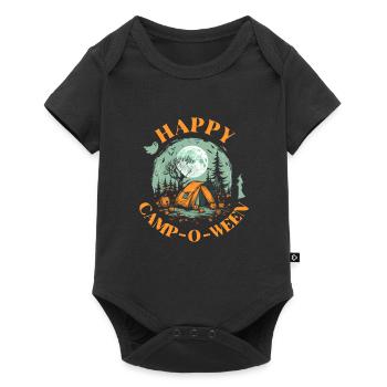 Halloween Camping Witch Costume Broom Pumpkin - Baby Premium short-sleeve bodysuit - black - Front