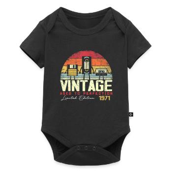 Vintage 1971 Gift - Baby Premium short-sleeve bodysuit - black - Front