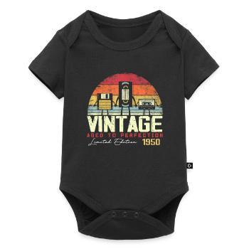Vintage 1950 Gift - Baby Premium short-sleeve bodysuit - black - Front