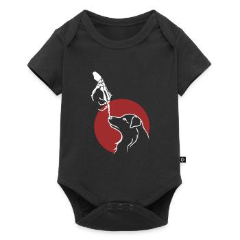 Mignon Squelette Main Boop Chien Chiot Halloween - Body à manches courtes Premium Bébé - noir - Devant