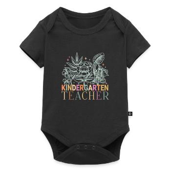 Kindergarten Teacher Flower Groovy Teacher Back to top - Baby Premium short-sleeve bodysuit - black - Front