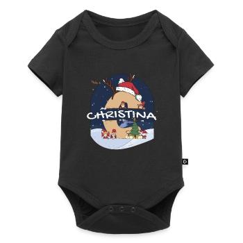 Génial Christina Name w Santa Hat dans le thème de Noël - Body à manches courtes Premium Bébé - noir - Devant