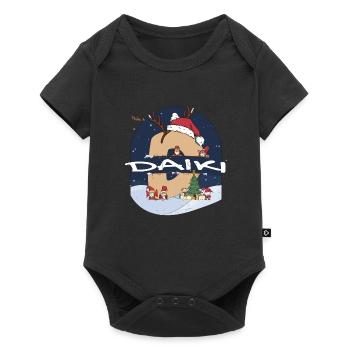Toller Daiki-Name mit Weihnachtsmütze im Weihnachtsthema - Baby Premium Kurzarmbody - Schwarz - Vorne