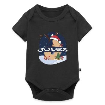 Awesome Jules Name w Santa Hat in Xmas Theme - Baby Premium short-sleeve bodysuit - black - Front