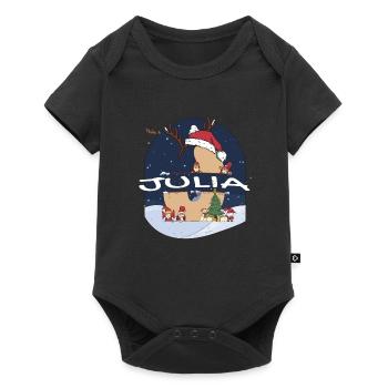 Génial nom de Julia w chapeau de père Noël dans le thème de Noël - Body à manches courtes Premium Bébé - noir - Devant