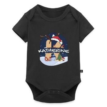 Génial Katherine nom w chapeau de père Noël dans le thème de Noël - Body à manches courtes Premium Bébé - noir - Devant