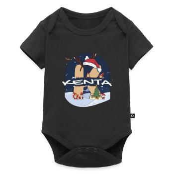 Impressionnant Kenta nom w chapeau de père Noël dans le thème de Noël - Body à manches courtes Premium Bébé - noir - Devant