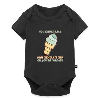 Entweder Du Magst Mint Chocolate Chip Oder Du - Baby Premium Kurzarmbody - Schwarz - Vorne