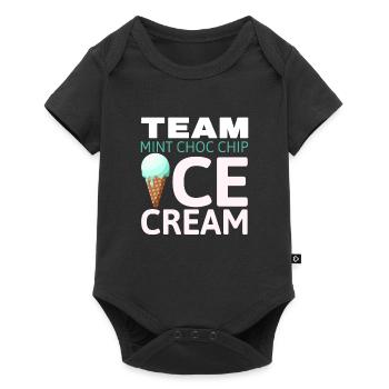Team Mint Choc Eiswaffel Eiscreme Eis - Baby Premium Kurzarmbody - Schwarz - Vorne