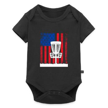 Disc Golf Disc Golfer American Falg Patriot - Baby Premium short-sleeve bodysuit - black - Front