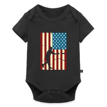 Disc Golf Disc Golfer American Falg Patriot - Baby Premium short-sleeve bodysuit - black - Front