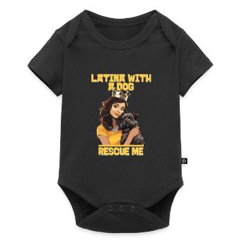 Latina avec un chien - Rescue Me Animal Adoption - Body à manches courtes Premium Bébé - noir - Devant