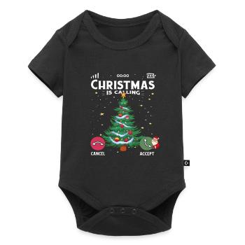 Noël appelle Noël pyjama drôle d’arbre - Body à manches courtes Premium Bébé - noir - Devant
