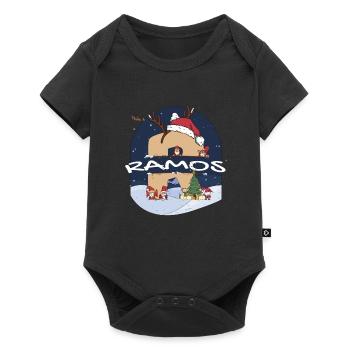 Impressionnant nom de Ramos w chapeau de père Noël dans le thème de Noël - Body à manches courtes Premium Bébé - noir - Devant