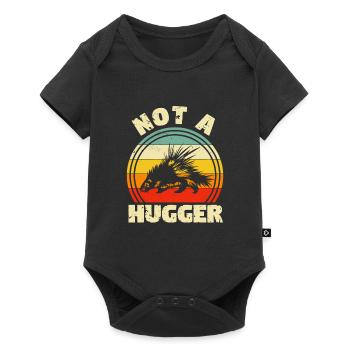 Not A Hugger Stachelschwein Naturliebhaber Stab - Baby Premium Kurzarmbody - Schwarz - Vorne