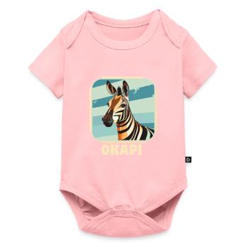Okapi Sunset Spirit Animal - Baby Premium short-sleeve bodysuit - rose - Front