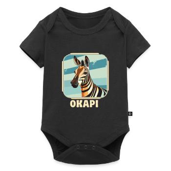 Okapi Sunset Spirit Animal - Baby Premium Kurzarmbody - Schwarz - Vorne