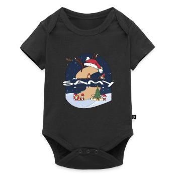 Génial Sammy nom w chapeau de père Noël dans le thème de Noël - Body à manches courtes Premium Bébé - noir - Devant