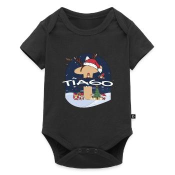 Génial nom de Tiago w chapeau de père Noël dans le thème de Noël - Body à manches courtes Premium Bébé - noir - Devant