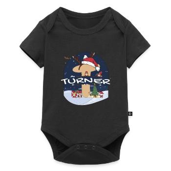Nom de tourneur génial w chapeau de père Noël dans le thème de Noël - Body à manches courtes Premium Bébé - noir - Devant
