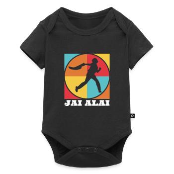 Rétro Jai Alai Pelote Basque Raquette La Plus Rapide - Body à manches courtes Premium Bébé - noir - Devant
