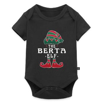 Berta Elf Familie Passende Gruppe Weihnachten Mama Papa - Baby Premium Kurzarmbody - Schwarz - Vorne