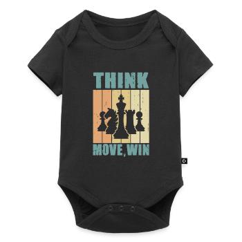 Échecs, Penser, Bouger, Gagner, Club des Maîtres d’Échecs - Body à manches courtes Premium Bébé - noir - Devant