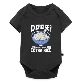 Exercice, je pensais qu’ils disaient que le riz supplémentaire était drôle - Body à manches courtes Premium Bébé - noir - Devant