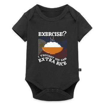 Exercice Je pensais qu’ils avaient dit plus de riz - Body à manches courtes Premium Bébé - noir - Devant
