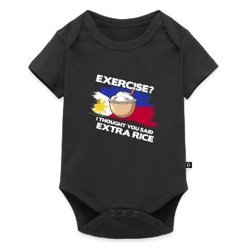 Exercice Je pensais qu’ils avaient dit plus de riz - Body à manches courtes Premium Bébé - noir - Devant