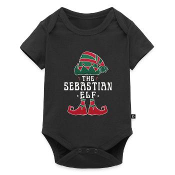 Sebastian Elf Familie Passende Gruppe Weihnachten Papa - Baby Premium Kurzarmbody - Schwarz - Vorne