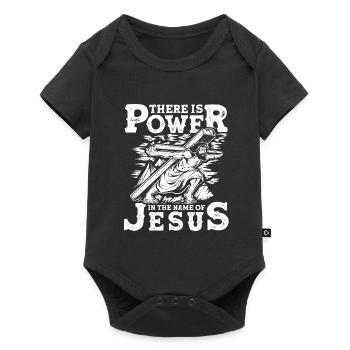 Le pouvoir au nom de Jésus Vintage 1 Croix 3 - Body à manches courtes Premium Bébé - noir - Devant