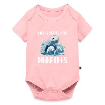 Das Leben Ist Besser Mit Seekühen Wassertiere - Baby Premium Kurzarmbody - Rosa - Vorne