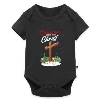 Christmas Begins With Christ Snowman Christian - Baby Premium short-sleeve bodysuit - black - Front