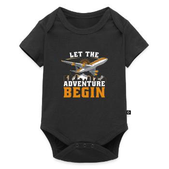 Que l’aventure commence - voyager en avion - Body à manches courtes Premium Bébé - noir - Devant