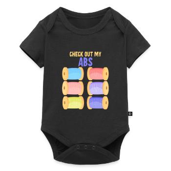 Check Out My Abs - 3D Printer - Baby Premium short-sleeve bodysuit - black - Front