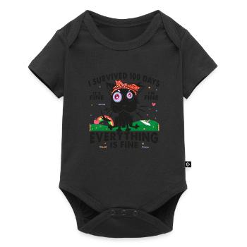 100 jours d’école Chat C’EST BIEN JE VAIS BIEN - Body à manches courtes Premium Bébé - noir - Devant