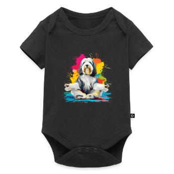 Inspirer, Expirer - Carlin, Yoga, Exercice, Sports canins - Body à manches courtes Premium Bébé - noir - Devant