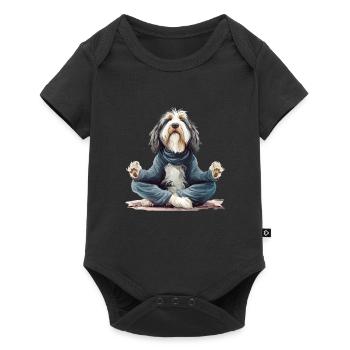 Inspirer, Expirer - Carlin, Yoga, Exercice, Sports canins - Body à manches courtes Premium Bébé - noir - Devant