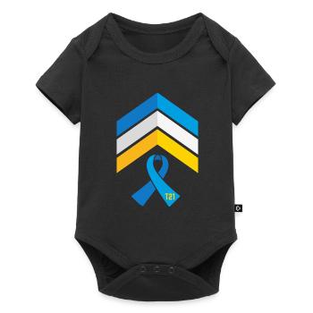 Ruban T21 - Mois de la sensibilisation au syndrome de Down, Rock - Body à manches courtes Premium Bébé - noir - Devant